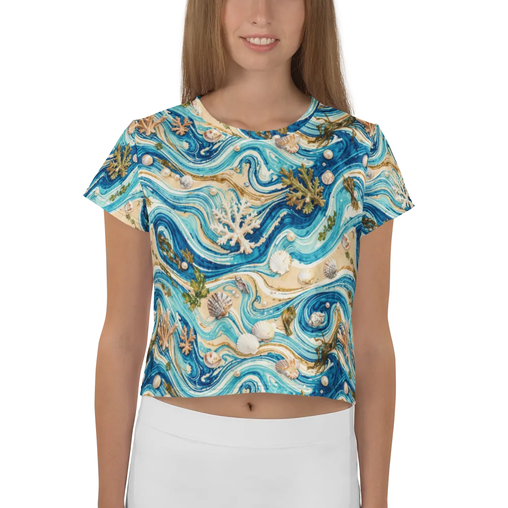 Azure Shoreline on Crop Tee — Front