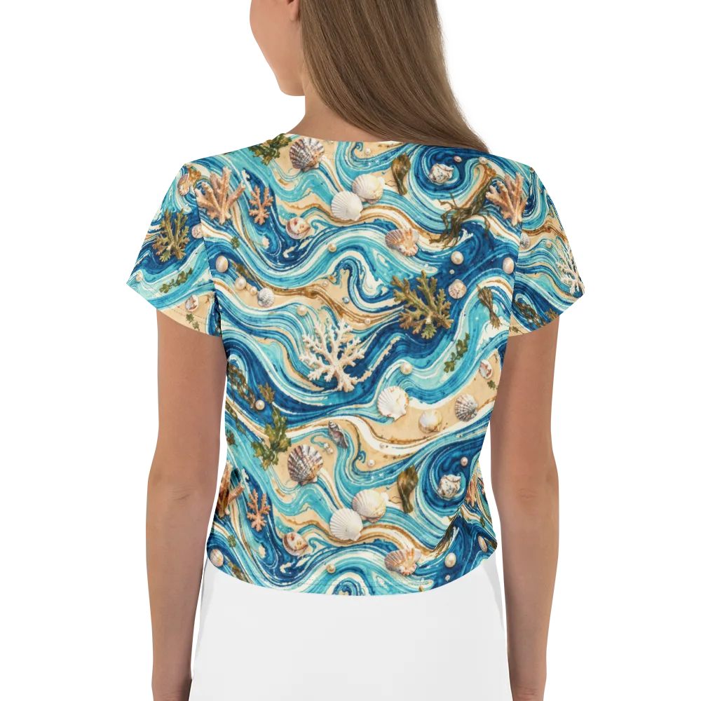 Azure Shoreline on Crop Tee — Back