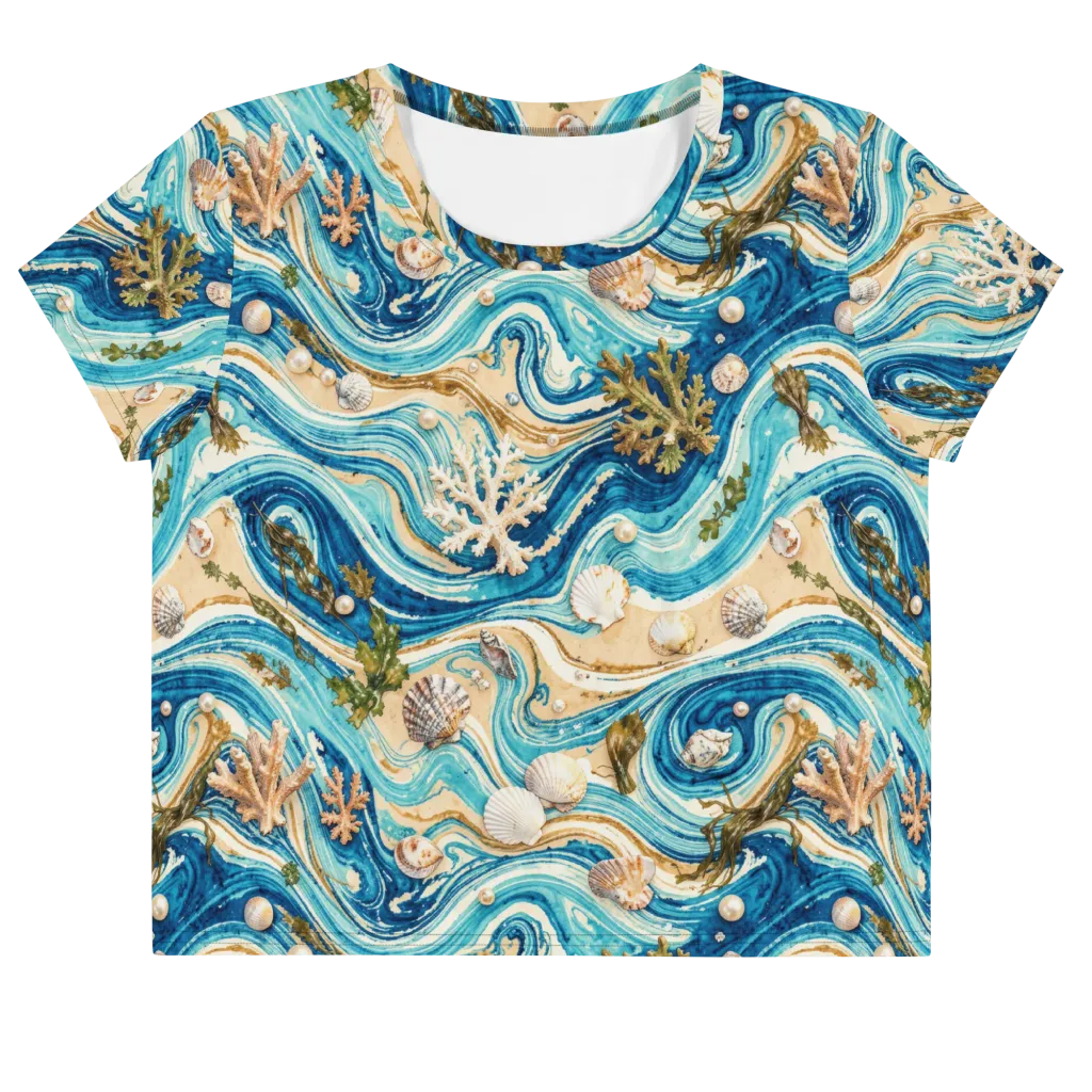 Azure Shoreline on Crop Tee — Front