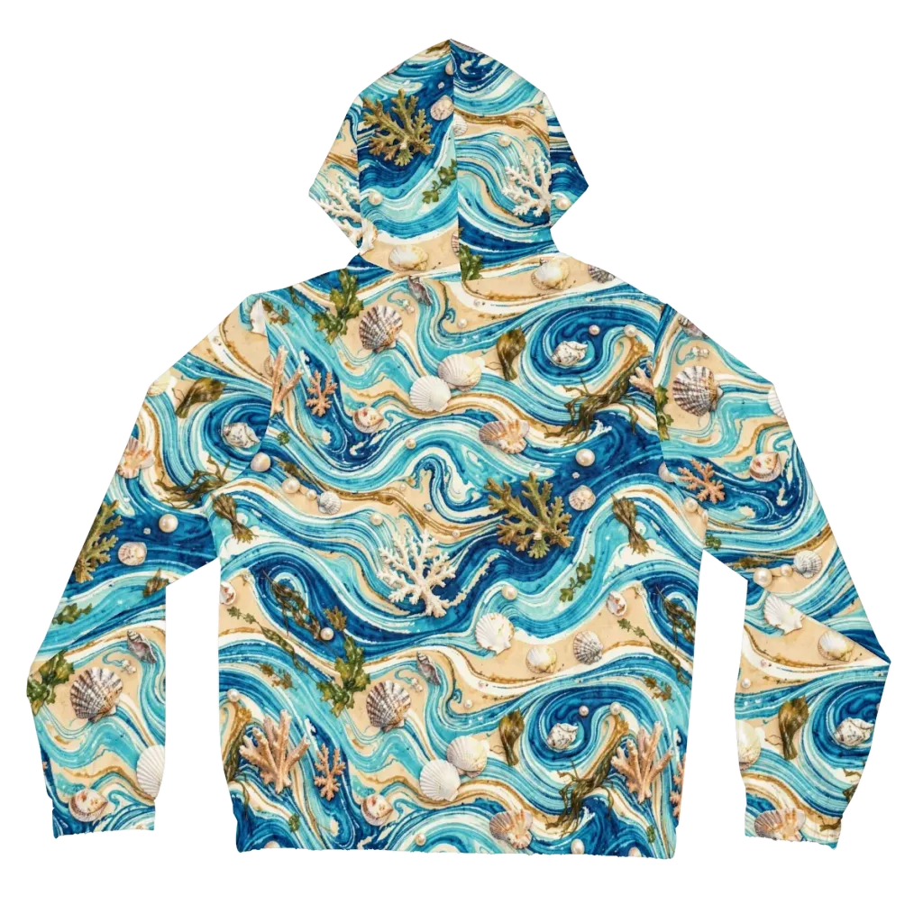 Azure Shoreline on Women's Full-Zip Hoodie — Back