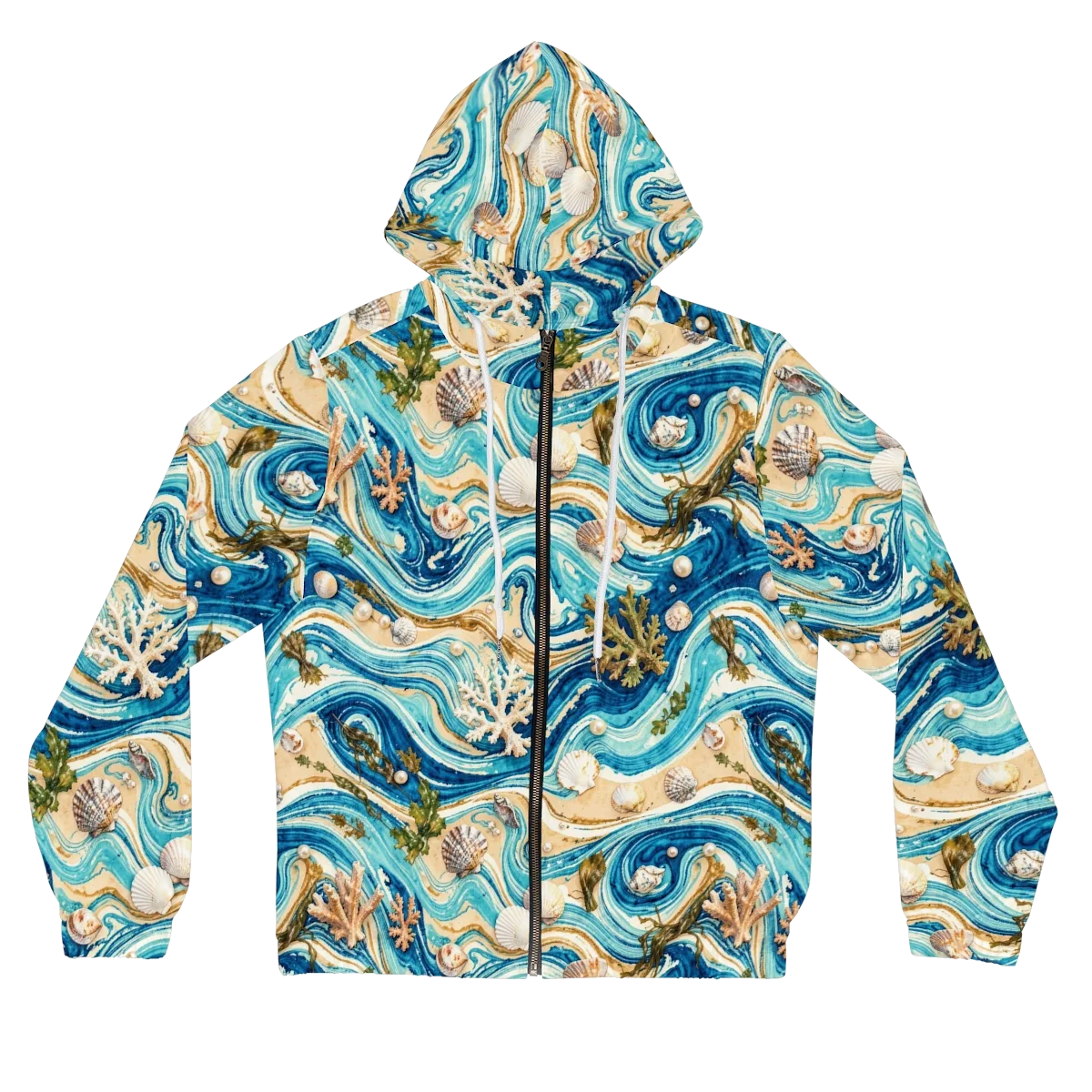 Azure Shoreline on Women's Full-Zip Hoodie — Front