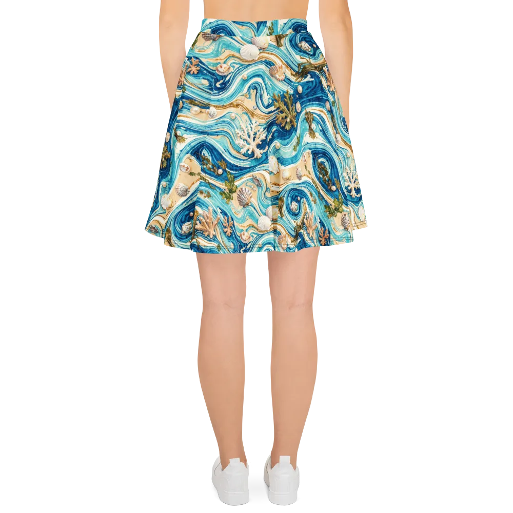 Azure Shoreline on Skater Skirt — Back