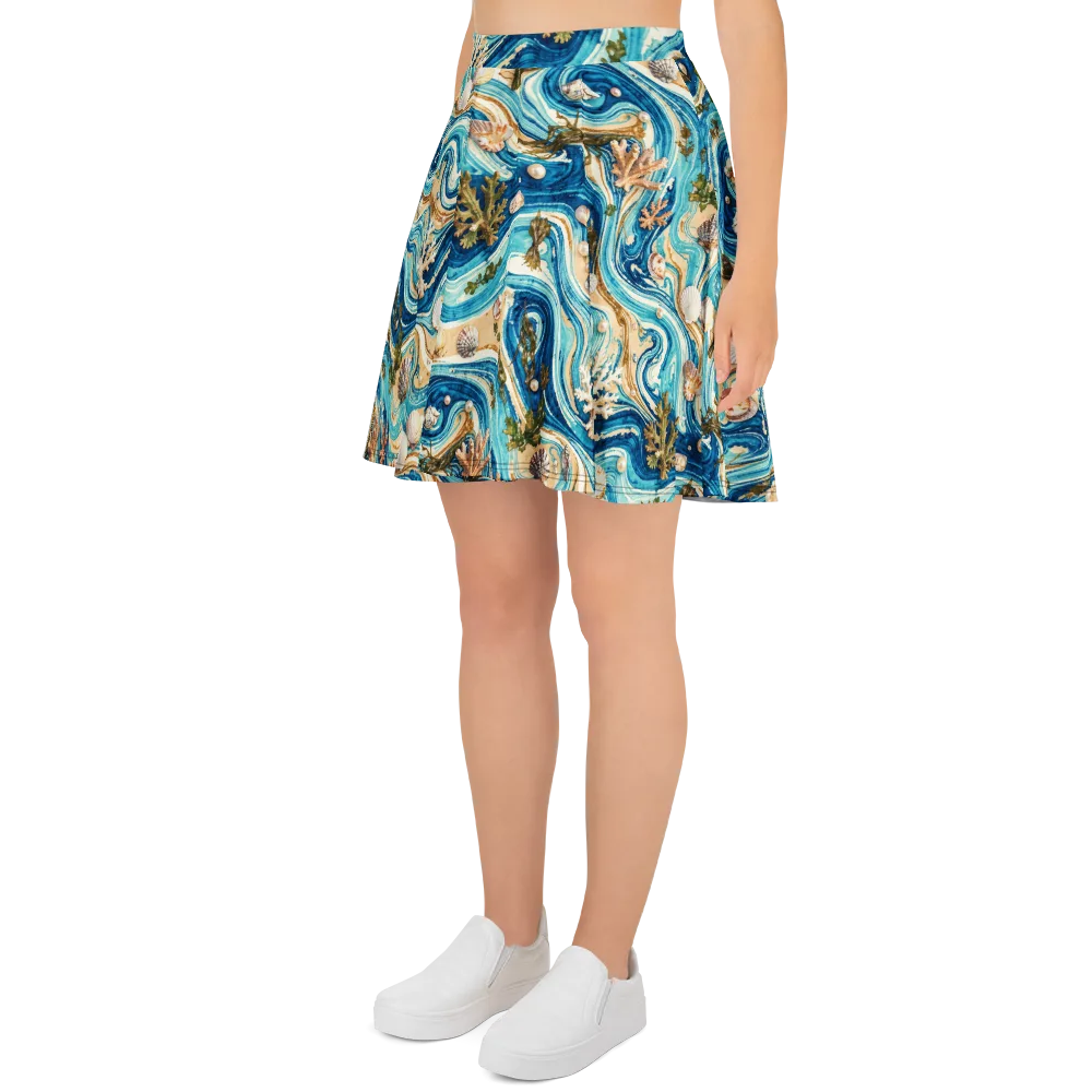 Azure Shoreline on Skater Skirt — Left