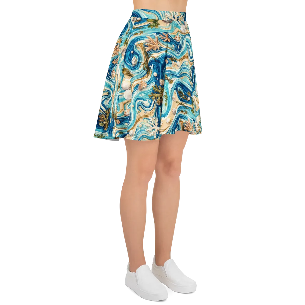 Azure Shoreline on Skater Skirt — Right