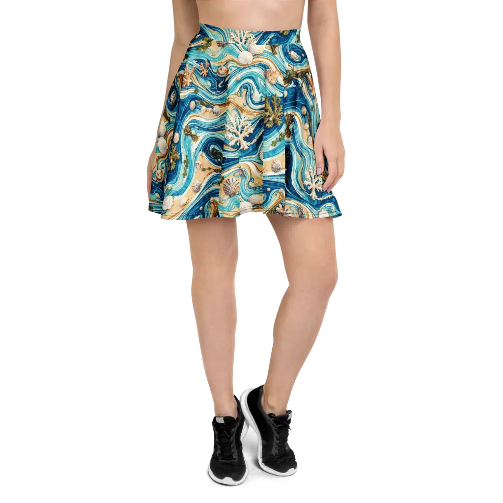 Azure Shoreline on Skater Skirt — Front