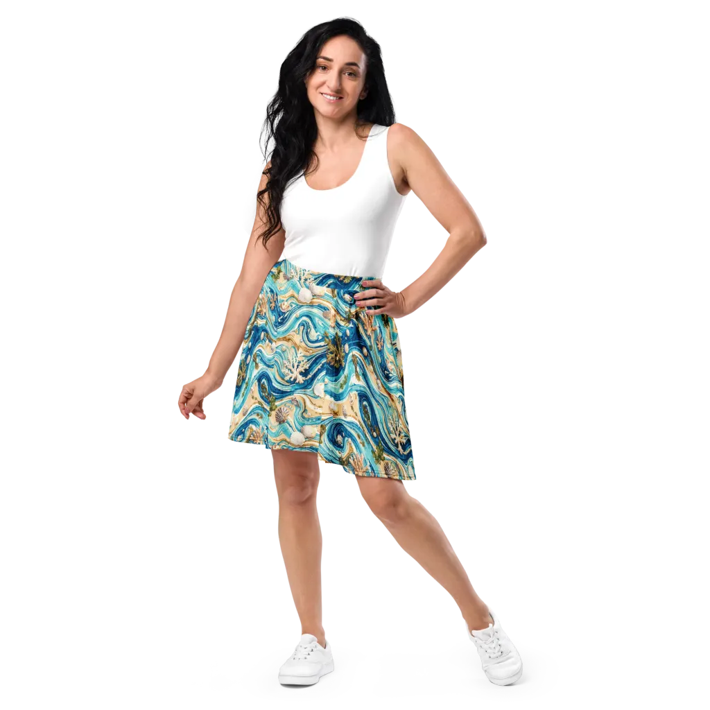 Azure Shoreline on Skater Skirt — Front