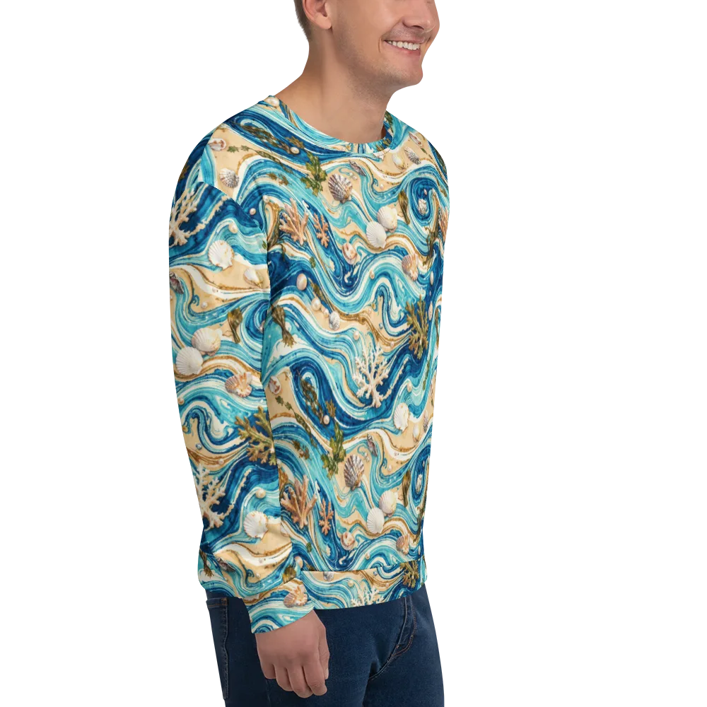 Azure Shoreline on Sweatshirt — Right Front