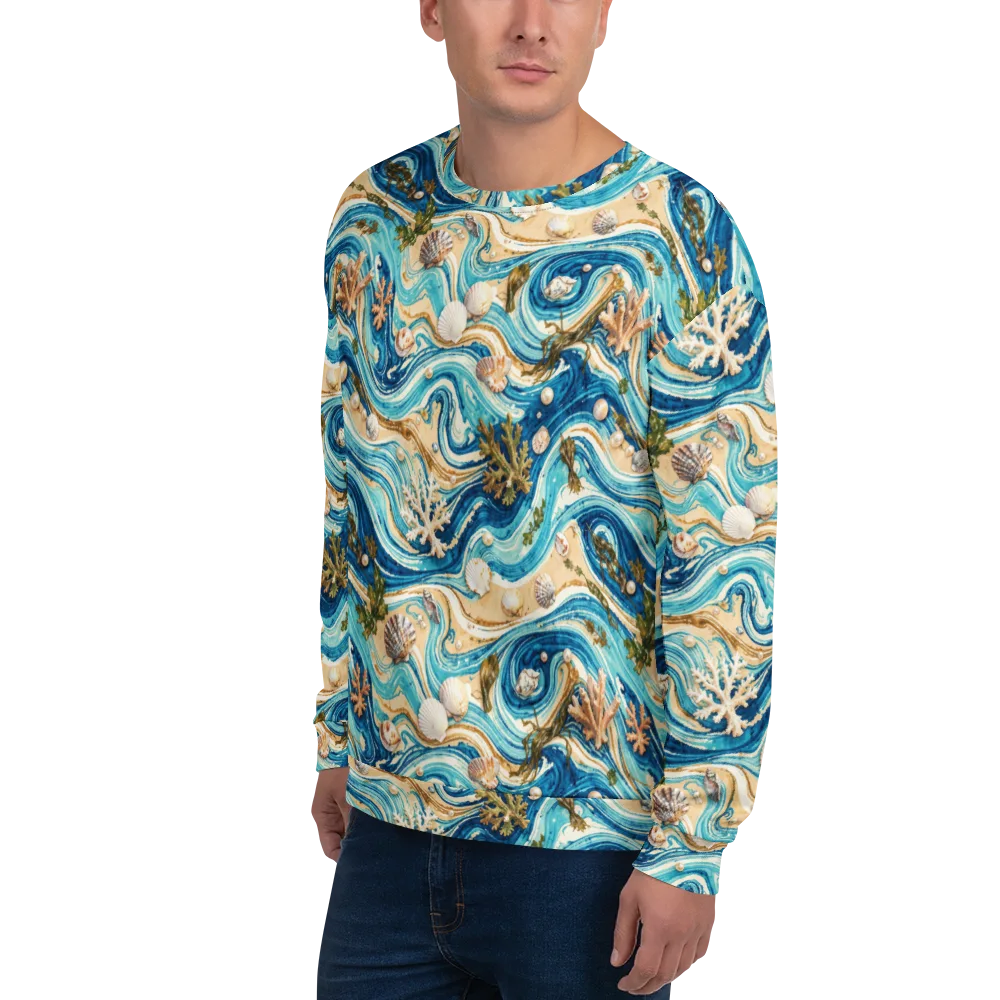 Azure Shoreline on Sweatshirt — Left Front