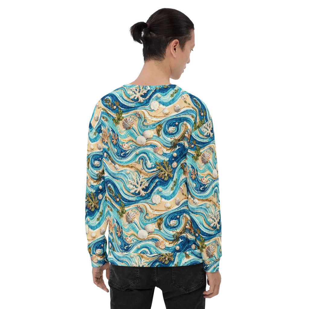 Azure Shoreline on Sweatshirt — Back