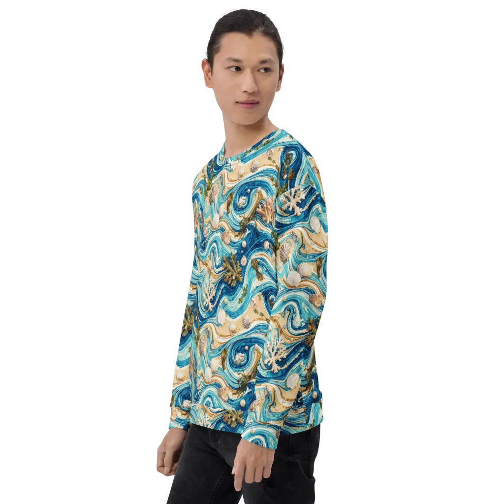 Azure Shoreline on Sweatshirt — Left Front