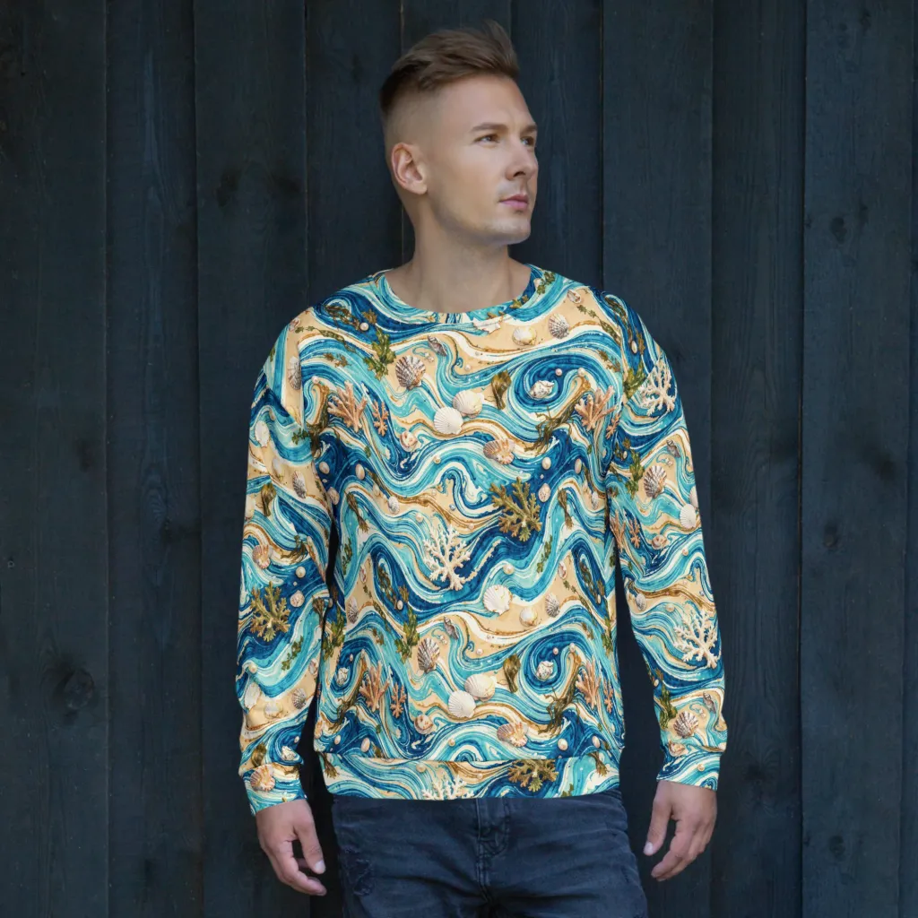 Azure Shoreline on Sweatshirt — Front