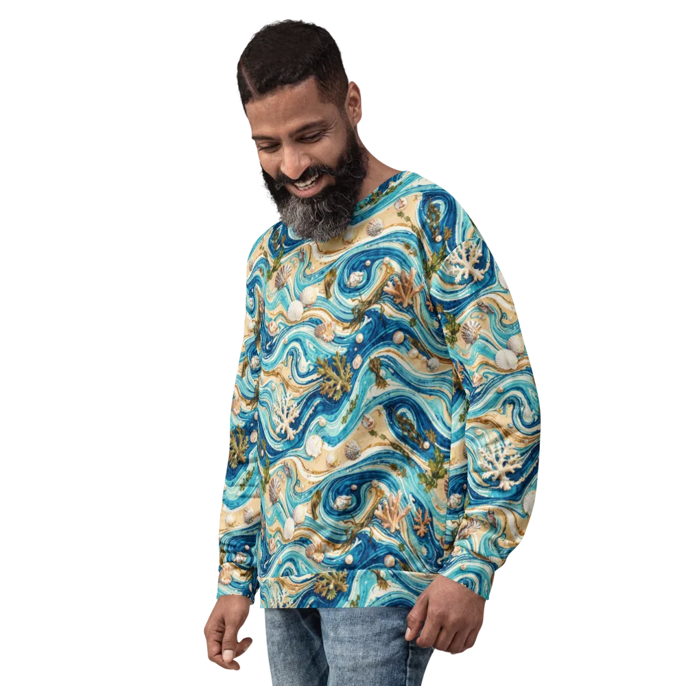 Azure Shoreline on Sweatshirt — Left Front