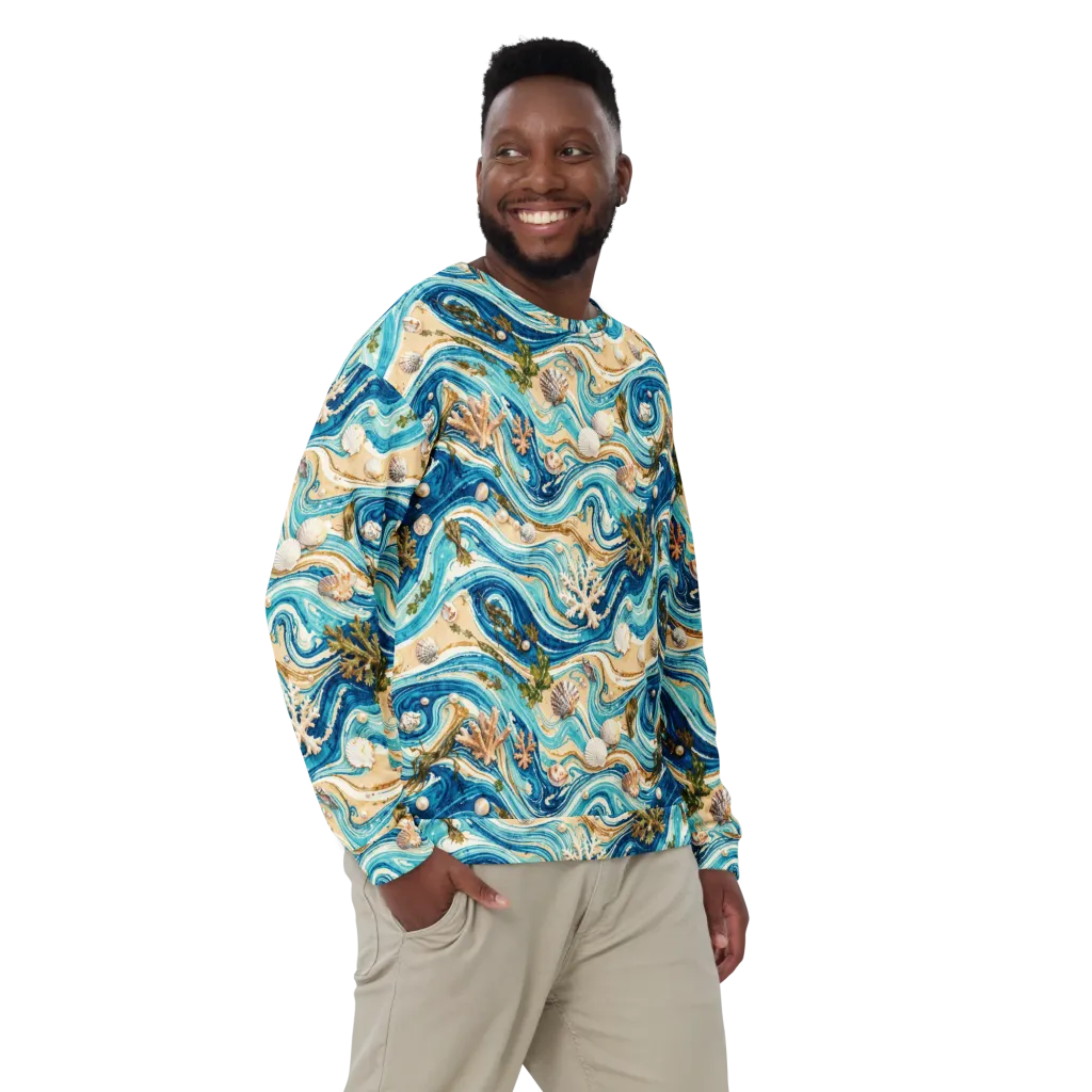 Azure Shoreline on Sweatshirt — Front