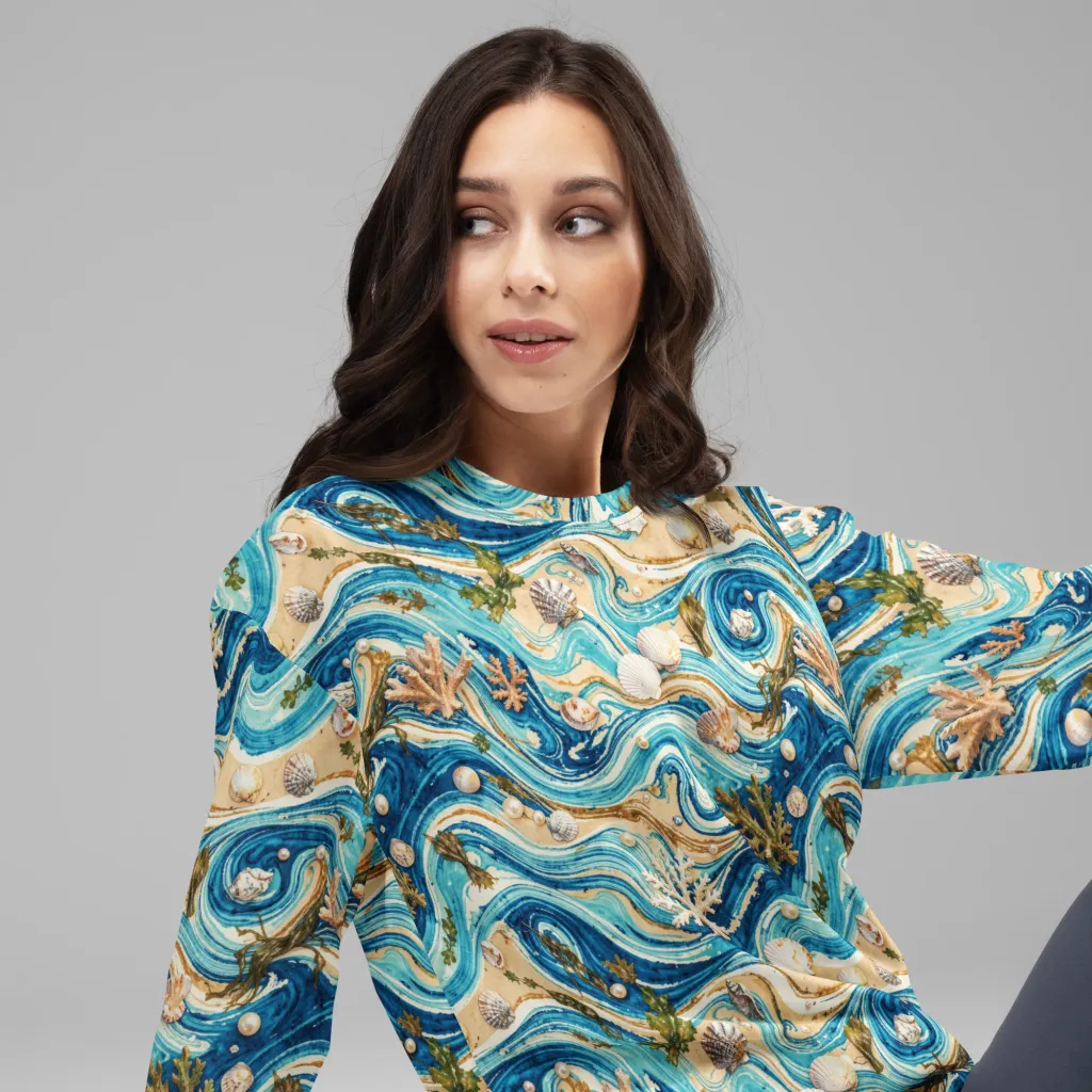 Azure Shoreline on Sweatshirt — Right Front