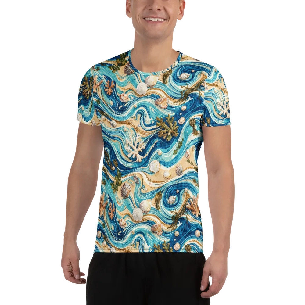 Azure Shoreline on Men's Athletic T-Shirt — Front