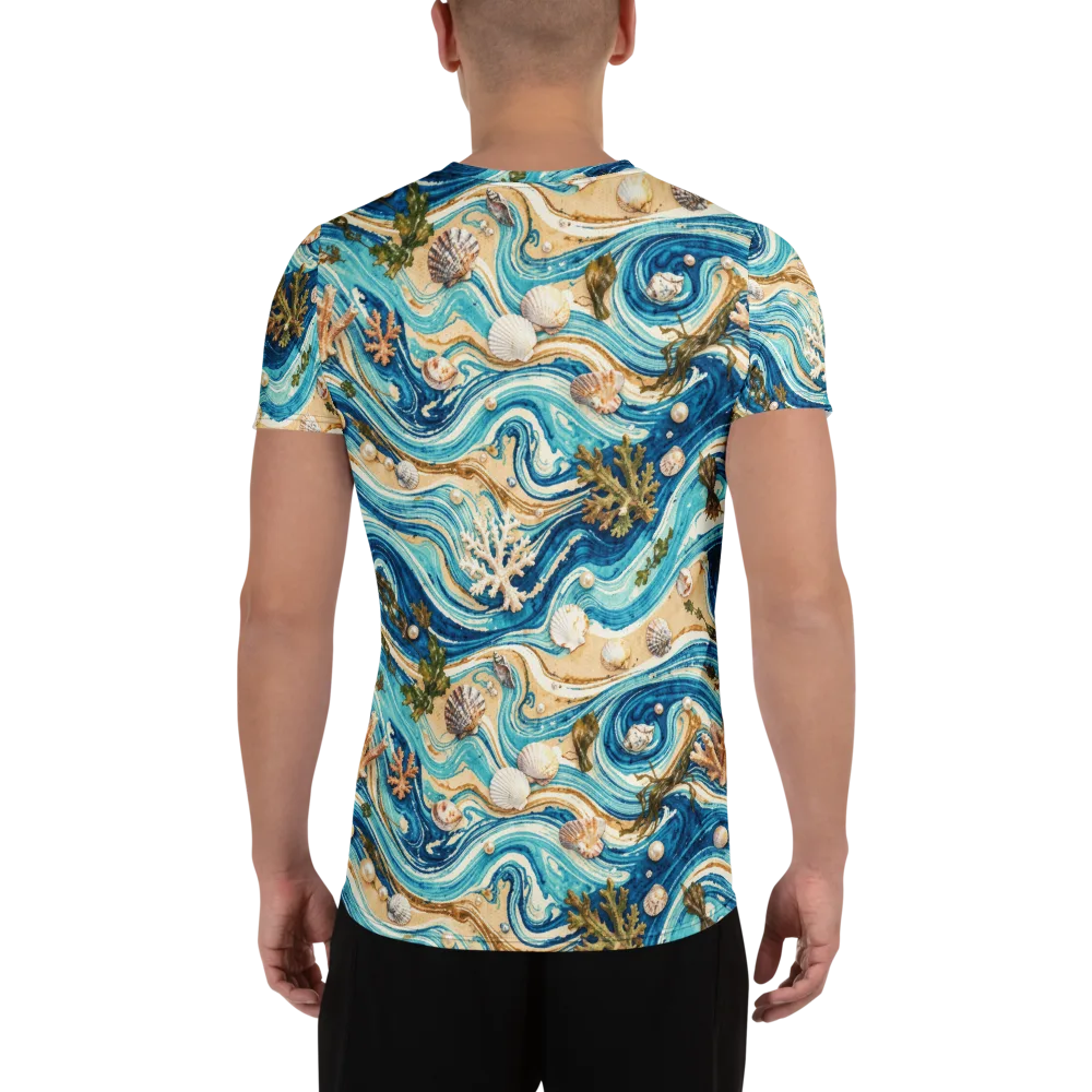 Azure Shoreline on Men's Athletic T-Shirt — Back