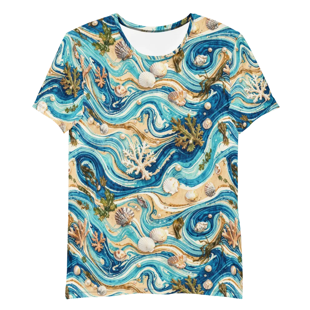 Azure Shoreline on Men's Athletic T-Shirt — Front