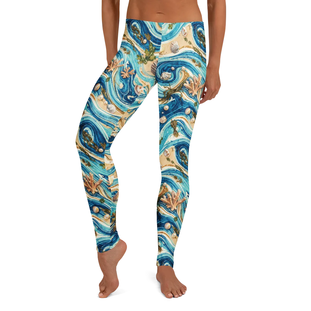 Azure Shoreline on Leggings — Front