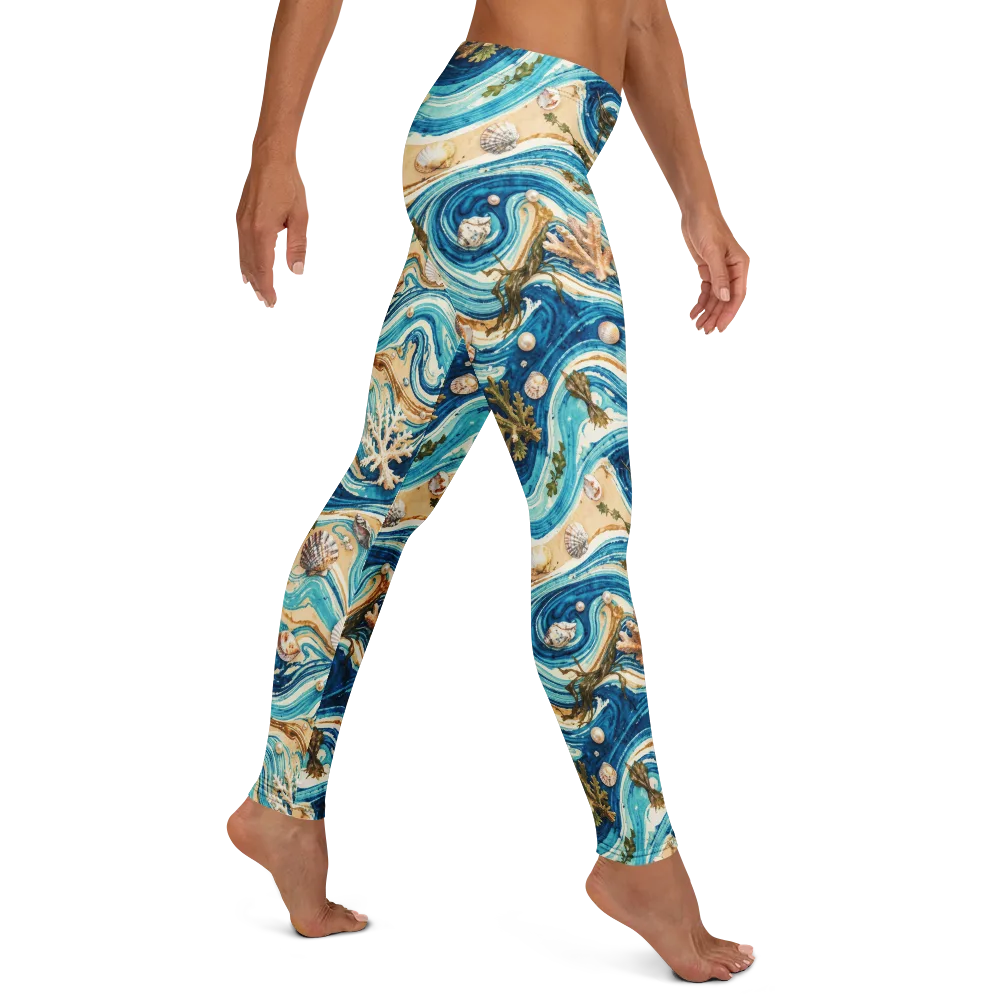 Azure Shoreline on Leggings — Right
