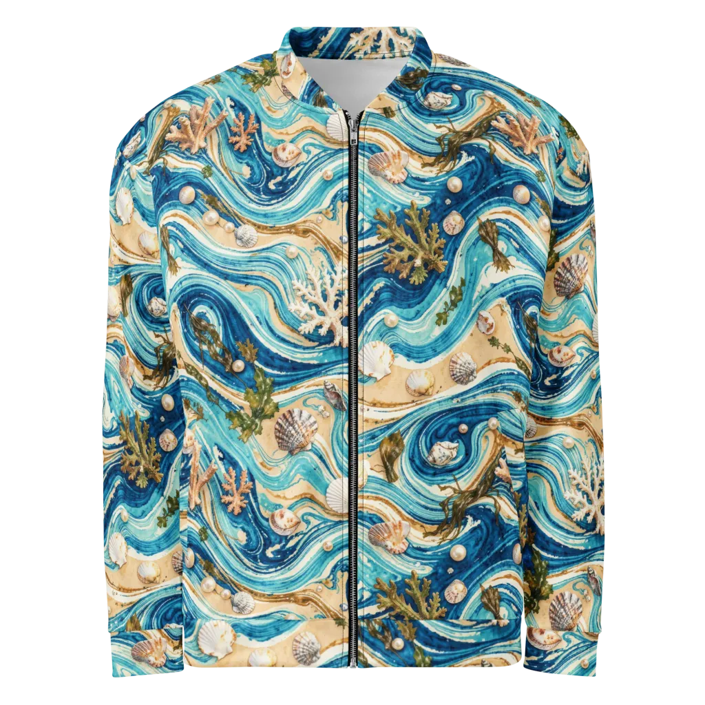 Azure Shoreline on Bomber Jacket — Front