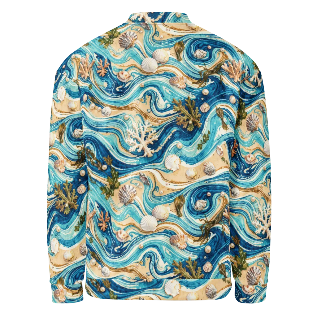 Azure Shoreline on Bomber Jacket — Back