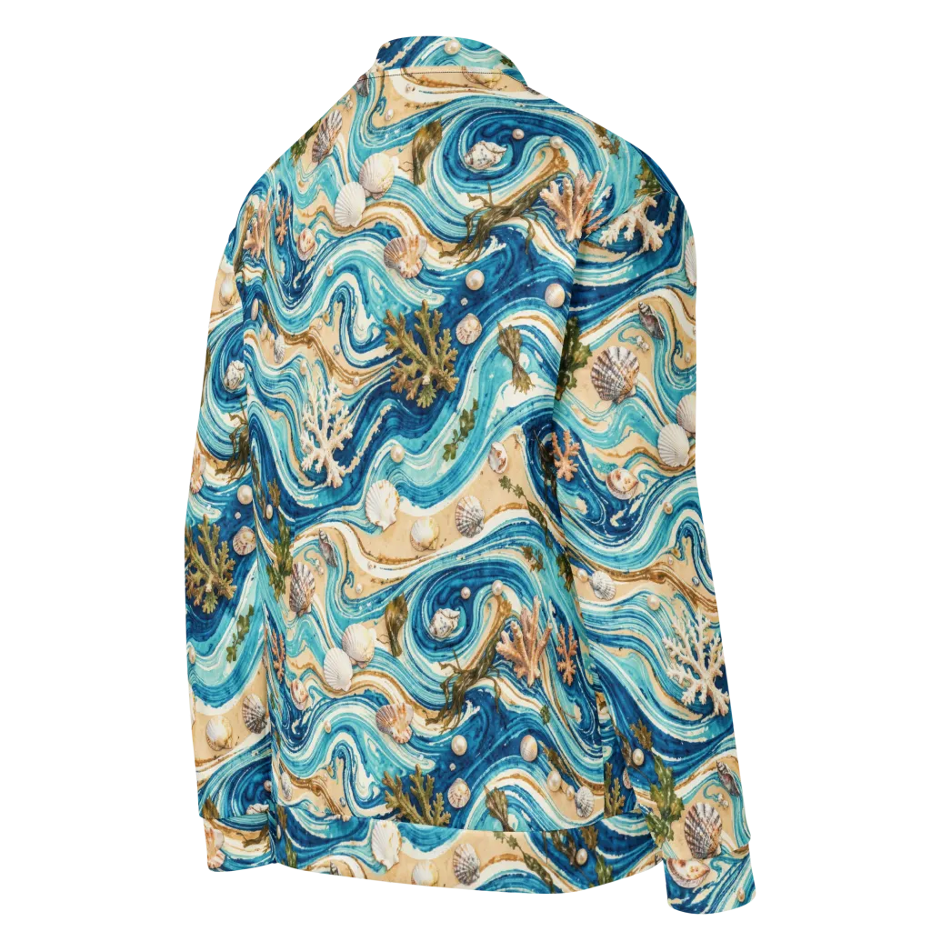 Azure Shoreline on Bomber Jacket — Right Back