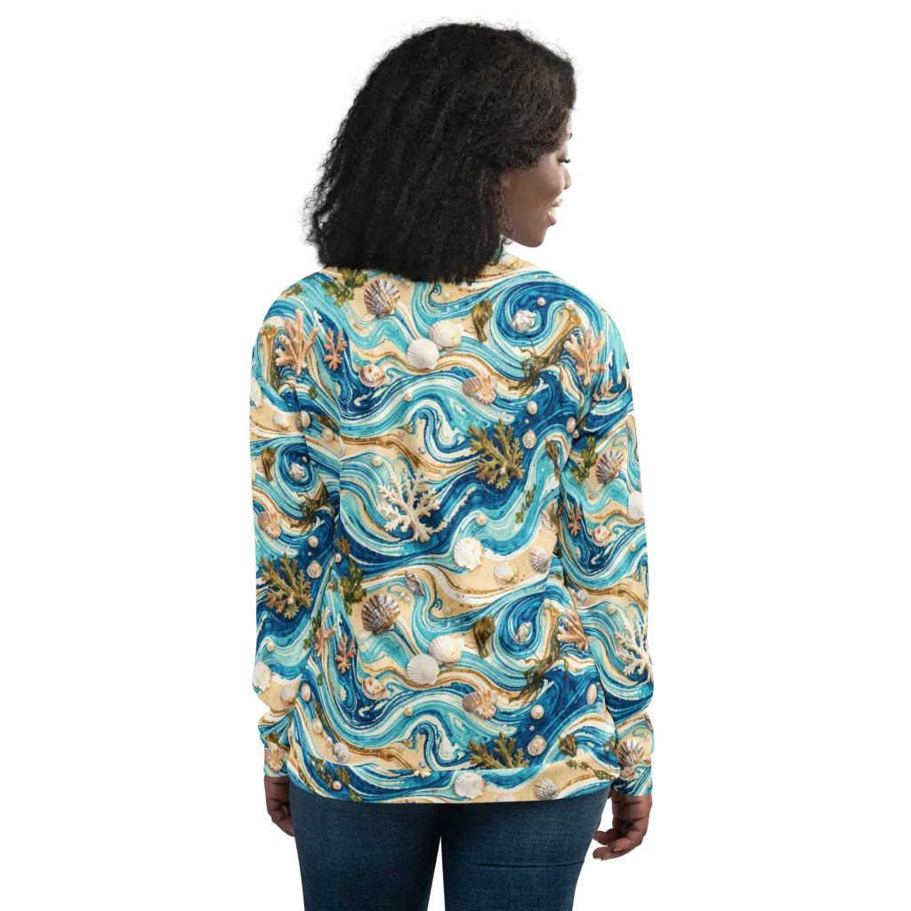 Azure Shoreline on Bomber Jacket — Back
