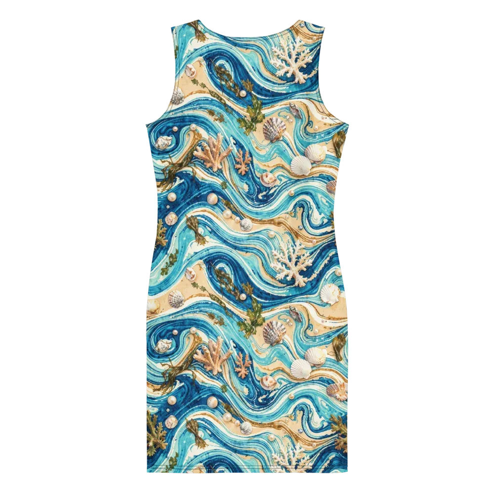 Azure Shoreline on Bodycon Dress — Back