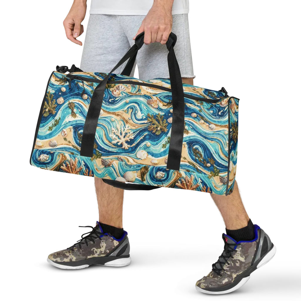 Azure Shoreline on Duffle Bag — Front