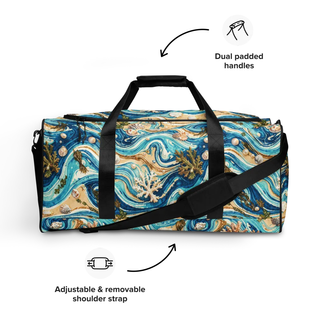 Azure Shoreline on Duffle Bag — Front