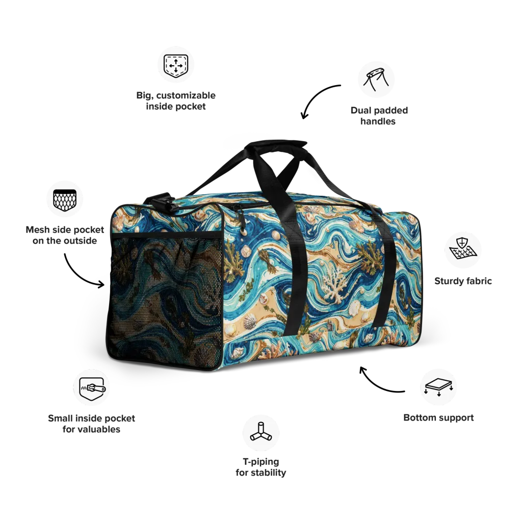 Azure Shoreline on Duffle Bag — Right Front
