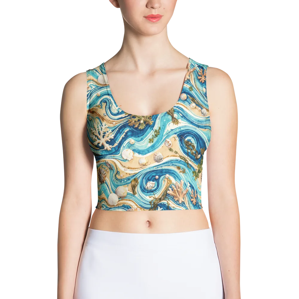 Azure Shoreline on Crop Top — Front
