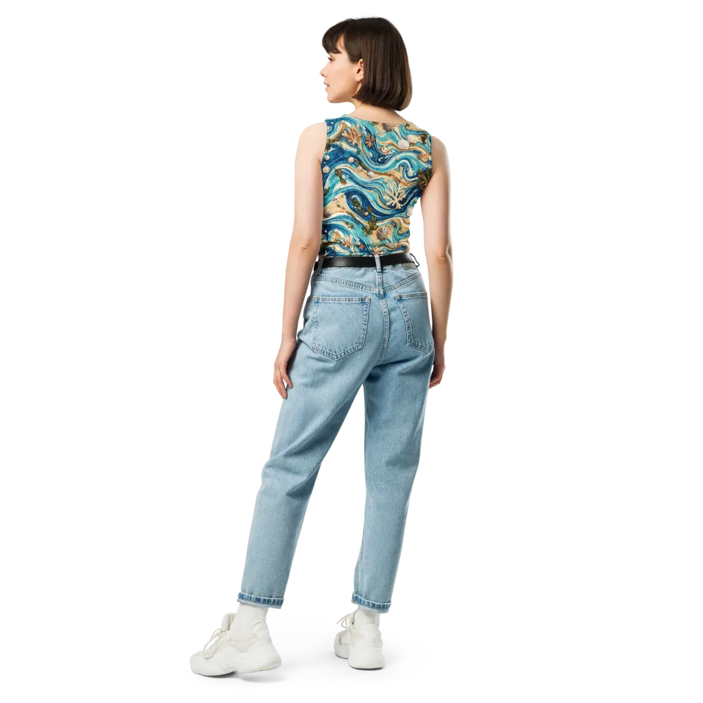 Azure Shoreline on Crop Top — Back