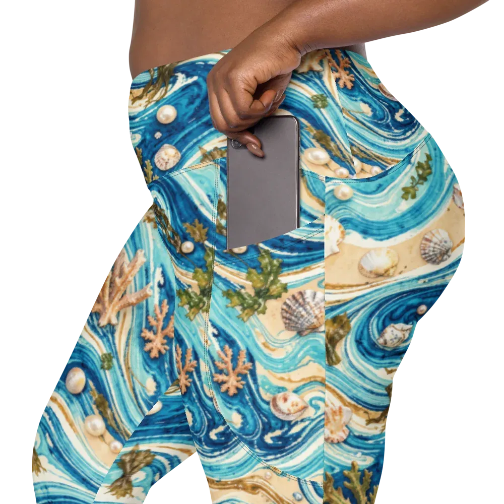 Azure Shoreline on Leggings with Pockets — Product details 2