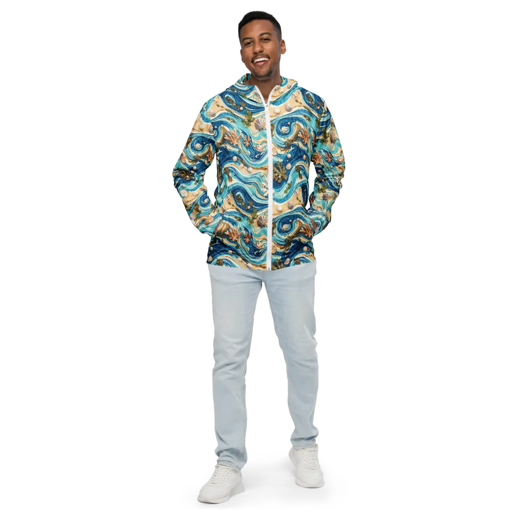 Azure Shoreline on Men's Windbreaker — Front