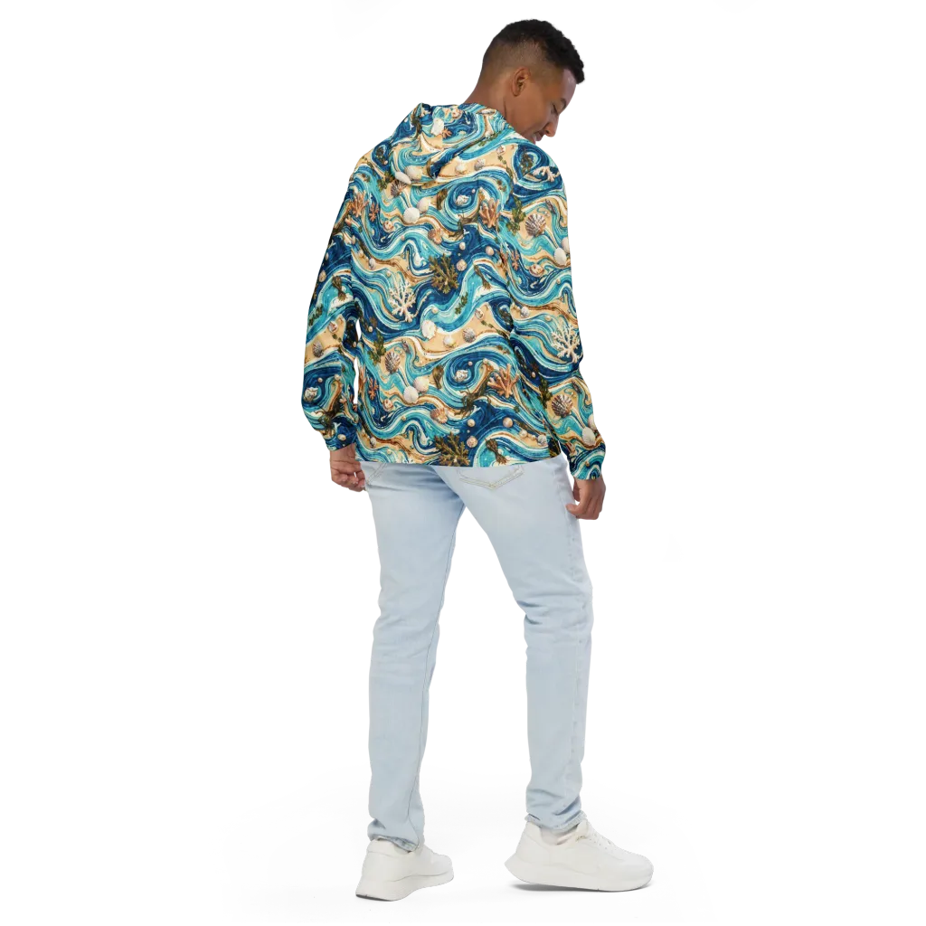 Azure Shoreline on Men's Windbreaker — Back