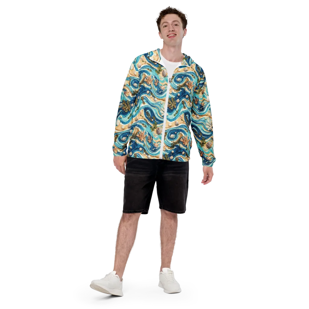 Azure Shoreline on Men's Windbreaker — Front