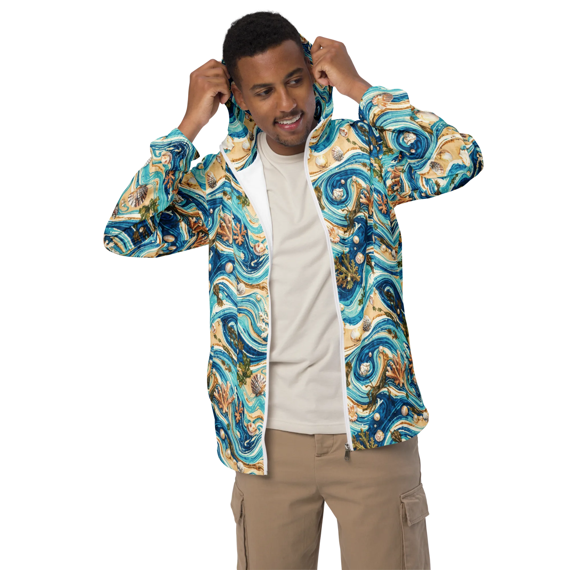 Azure Shoreline on Men's Windbreaker — Front