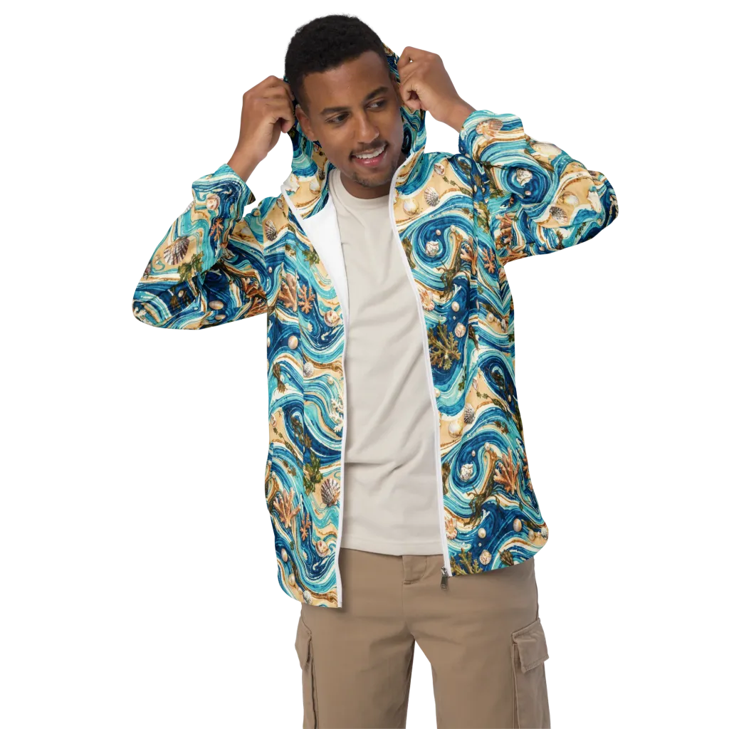 Azure Shoreline on Men's Windbreaker — Front