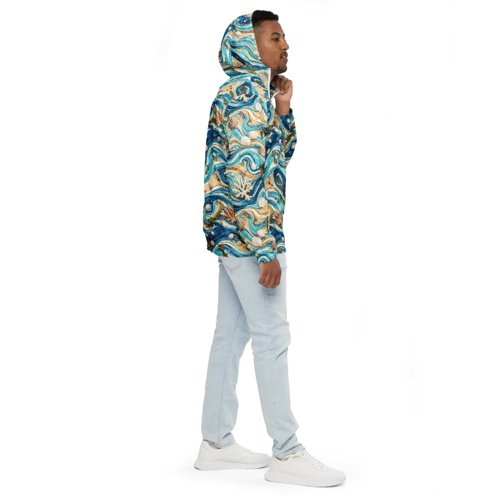 Azure Shoreline on Men's Windbreaker — Right