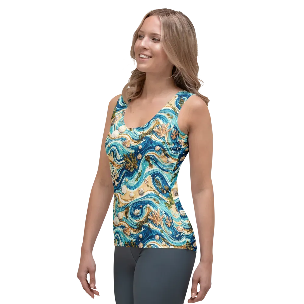 Azure Shoreline on Women's Tank Top — Left Front