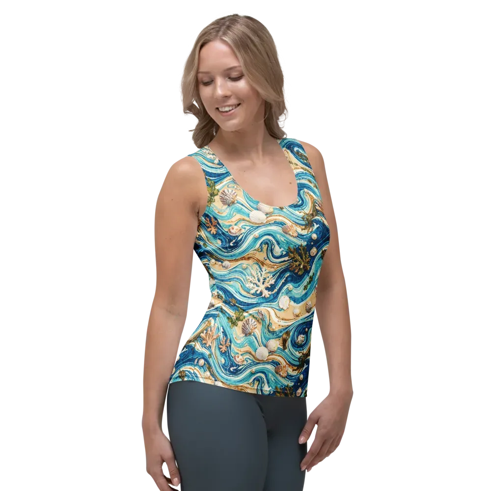 Azure Shoreline on Women's Tank Top — Right Front