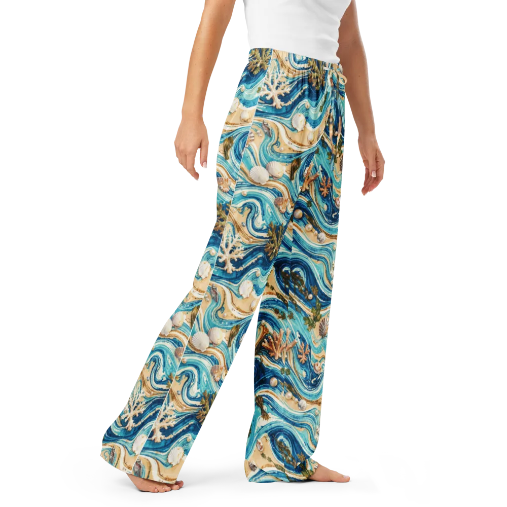 Azure Shoreline on Women's Pajama Pants — Right Front