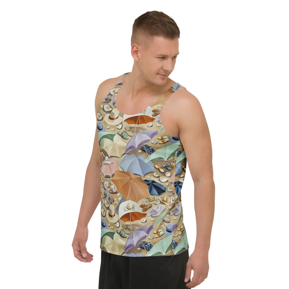 Sunshade Salon on Men's Tank Top — Left Front