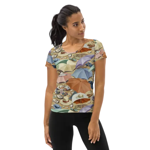 Sunshade Salon on a Women's Athletic T-Shirt