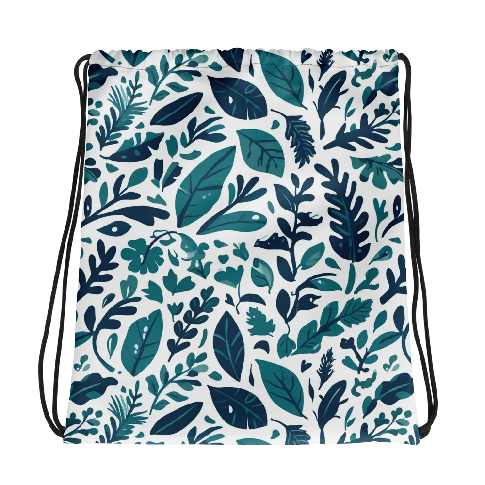 Teal Herbarium on Drawstring Bag — Photo