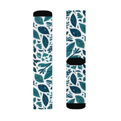 Teal Herbarium on a Socks