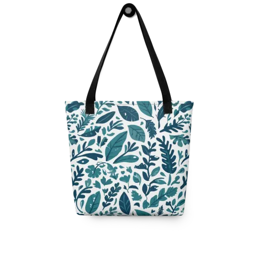 Teal Herbarium on a Tote Bag