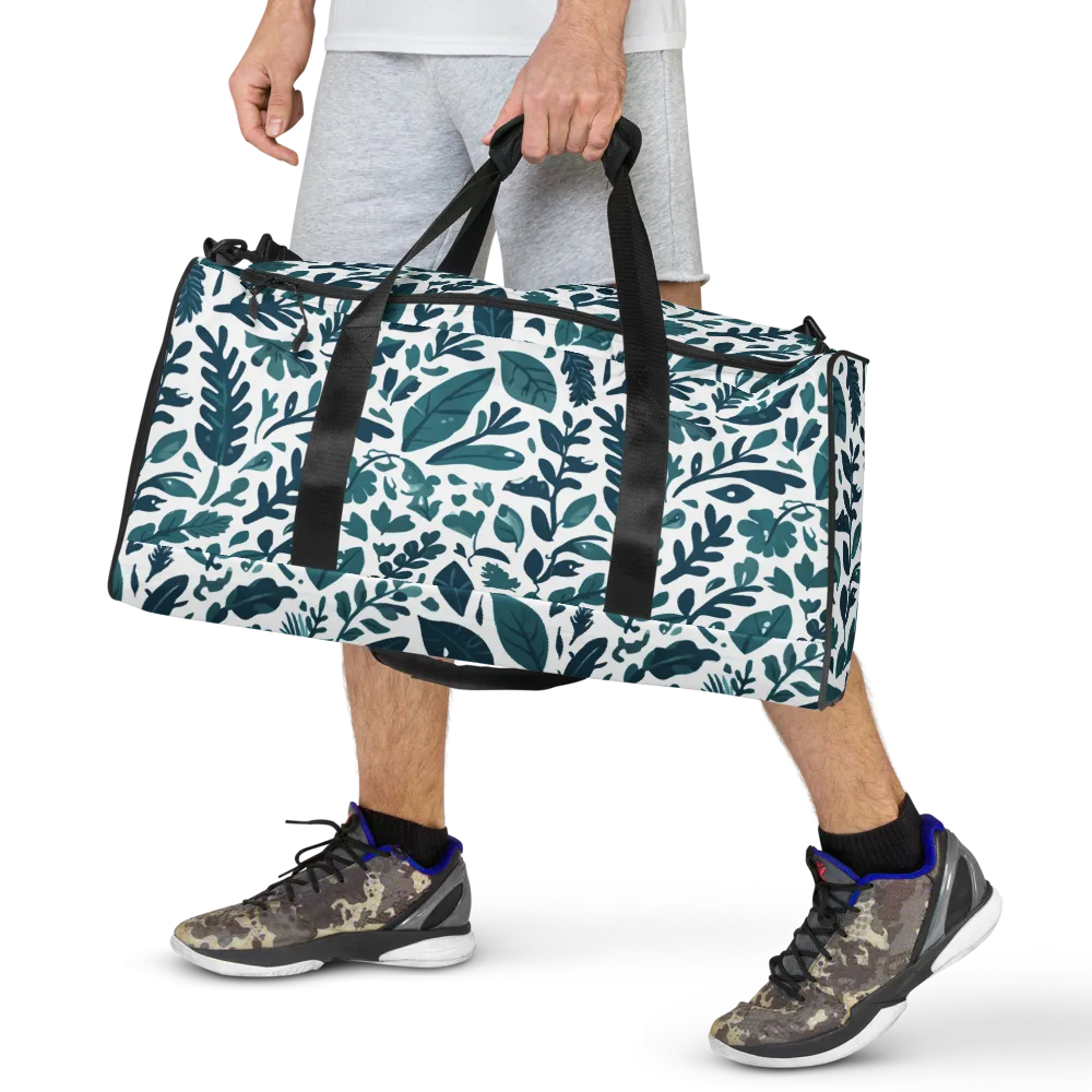 Teal Herbarium on Duffle Bag — Front