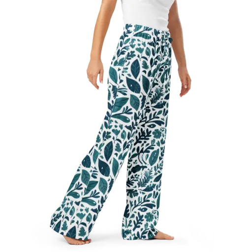 Teal Herbarium on a Women's Pajama Pants